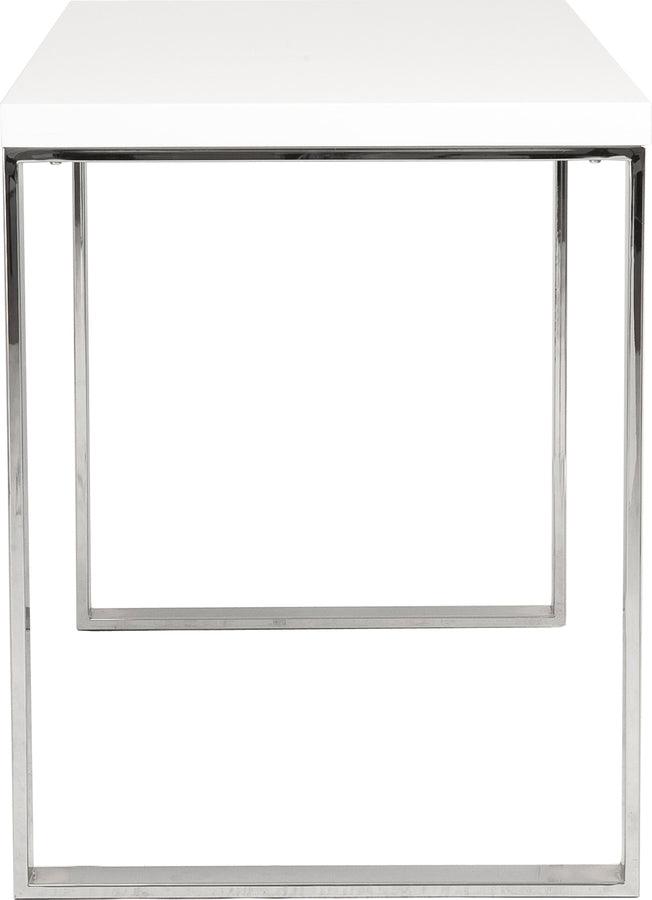 Euro Style Desks - Dillon Desk White & Stainless Steel