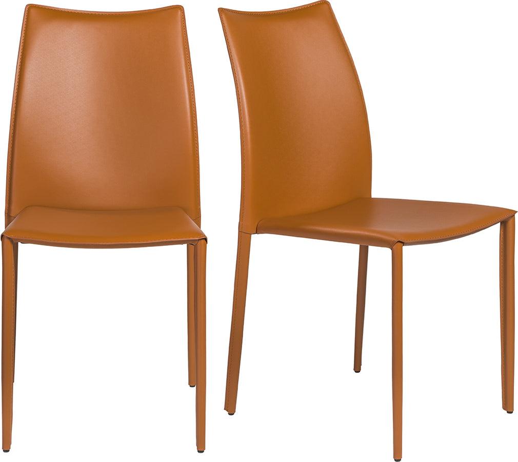 Euro Style Dining Chairs - Dalia Stacking Side Chair in Cognac - Set of 2