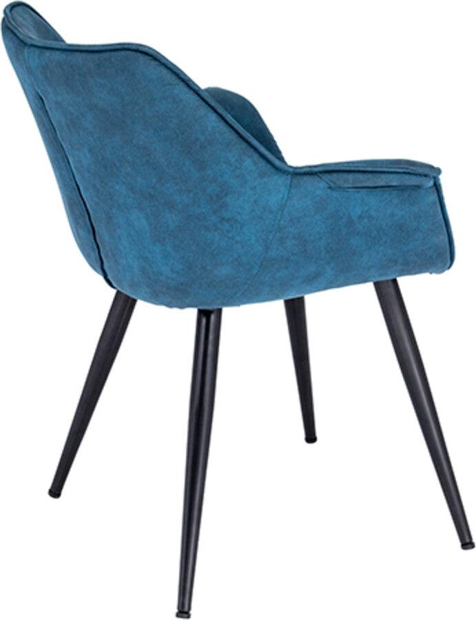 Lumisource Accent Chairs - Wrangler Industrial Accent Chair in Blue - Set of 2