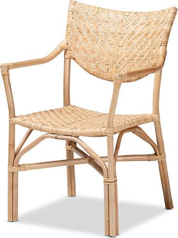 Wholesale Interiors Dining Chairs - Damani Modern Bohemian Natural Brown Finished Rattan Dining Chair