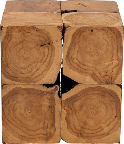 Wholesale Interiors Side & End Tables - Eldora Rustic Transitional Natural Brown Teak Root End Table