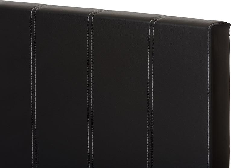 Wholesale Interiors Beds - Atlas Modern And Contemporary Black Faux Leather Full Size Platform Bed