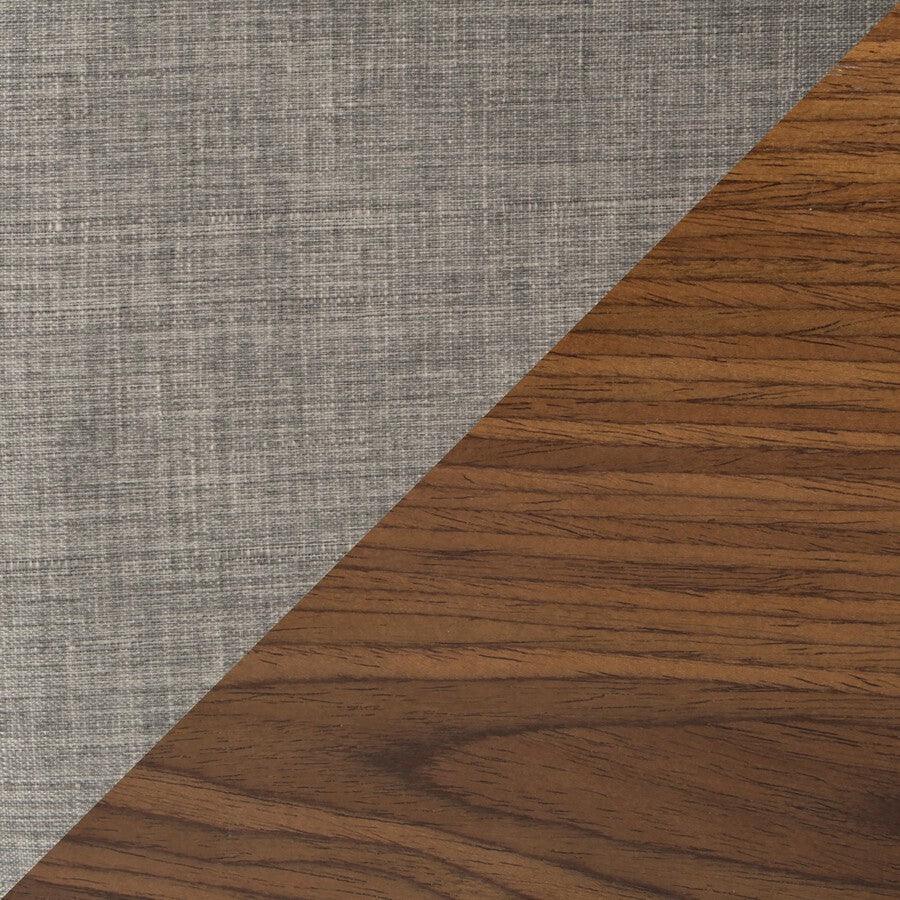 Lumisource Dining Chairs - Trevi Mid-Century Modern Dining/Accent Chair in Walnut with Grey Fabric