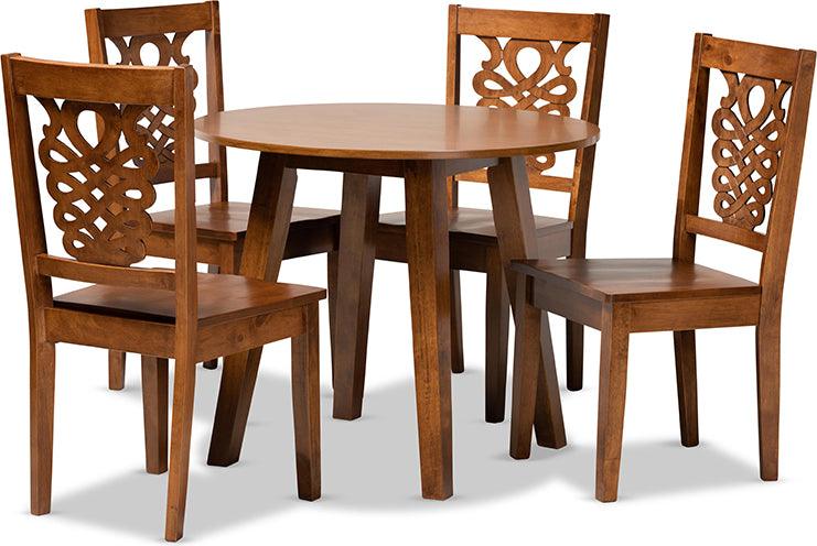 Wholesale Interiors Dining Sets - Mina Walnut Brown Finished Wood 5-Piece Dining Set