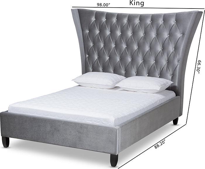 Wholesale Interiors Beds - Viola Queen Bed Gray