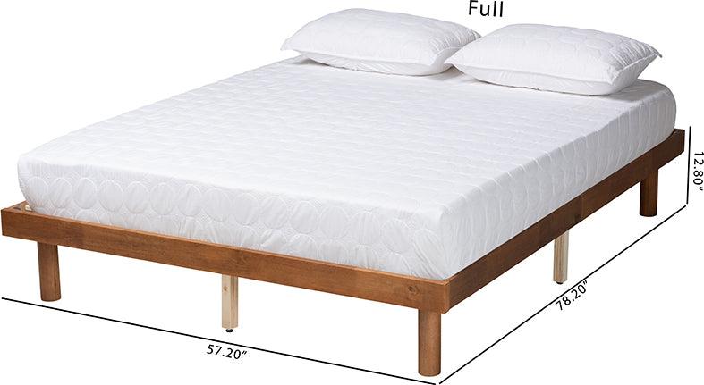 Wholesale Interiors Beds - Winston Mid-Century Modern Walnut Brown Finished Wood Full Size Platform Bed frame