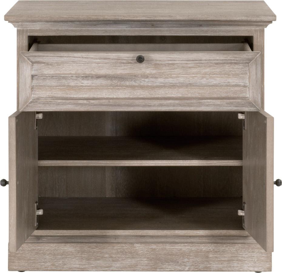 Essentials For Living Nightstands & Side Tables - Eden 1-Drawer 2-Door Nightstand Natural Gray