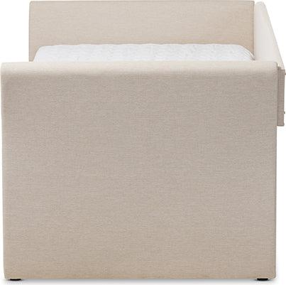 Wholesale Interiors Daybeds - Camino Modern And Contemporary Beige Fabric Upholstered Daybed With Guest Trundle Bed
