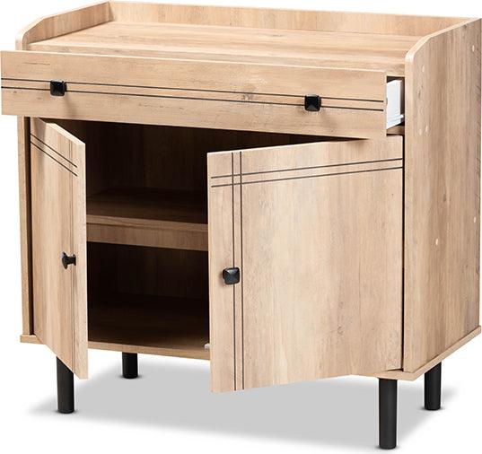 Wholesale Interiors Buffets & Sideboards - Patterson Modern and Contemporary Oak Brown Finished Wood 2-Door Kitchen Storage Cabinet