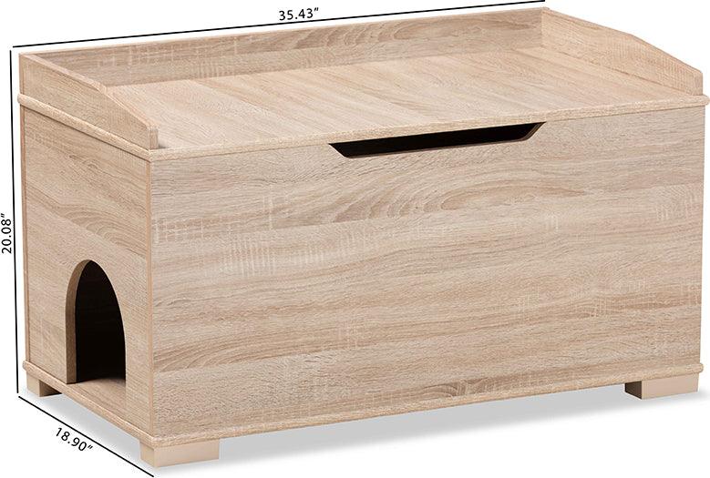 Wholesale Interiors Cat Litter Box - Mariam Oak Finished Wood Cat Litter Box Cover House