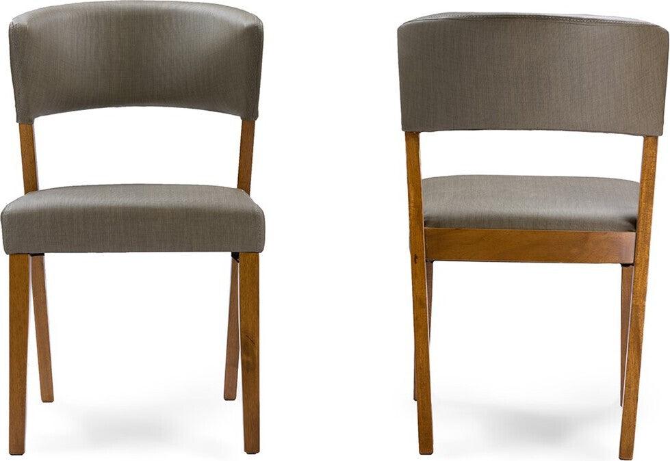Wholesale Interiors Dining Chairs - Montreal Dining Chair Dark Walnut & Gray (Set of 2)