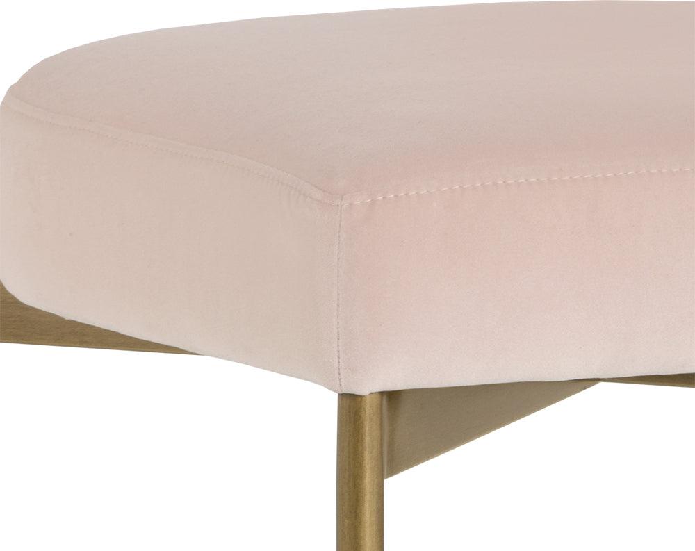 SUNPAN Dining Chairs - Seneca Dining Chair - Antique Brass - Velvet Blush (Set of 2)