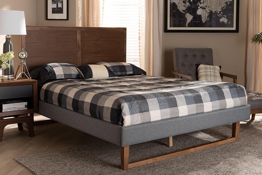 Wholesale Interiors Beds - Allegra Queen Bed Dark Gray & Ash walnut
