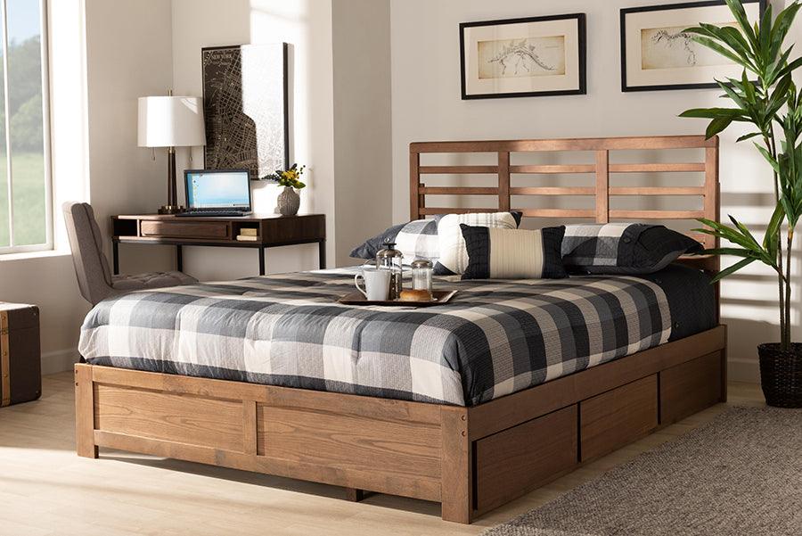 Wholesale Interiors Beds - Piera Queen Storage Bed Ash walnut