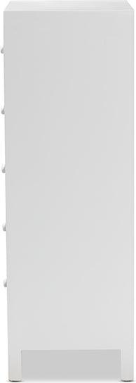 Wholesale Interiors Buffets & Cabinets - Alma Spanish Inspired White Wood and Blue Floral Tile Style 5-Drawer Accent Storage Cabinet