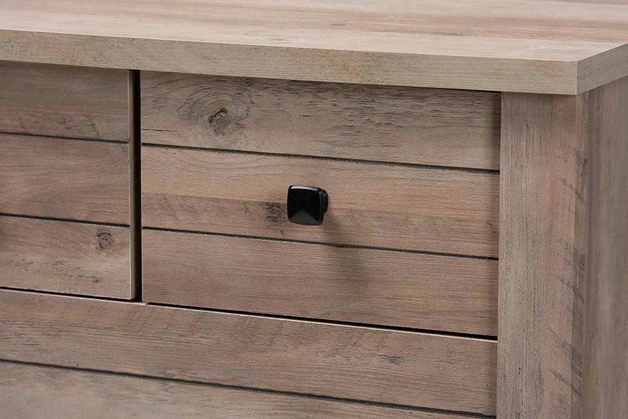 Wholesale Interiors Chest of Drawers - Derek Modern and Contemporary Transitional Rustic Oak Finished Wood 5-Drawer Chest