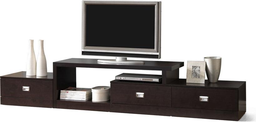 Wholesale Interiors TV & Media Units - Marconi Brown Asymmetrical Modern TV Stand Dark Brown