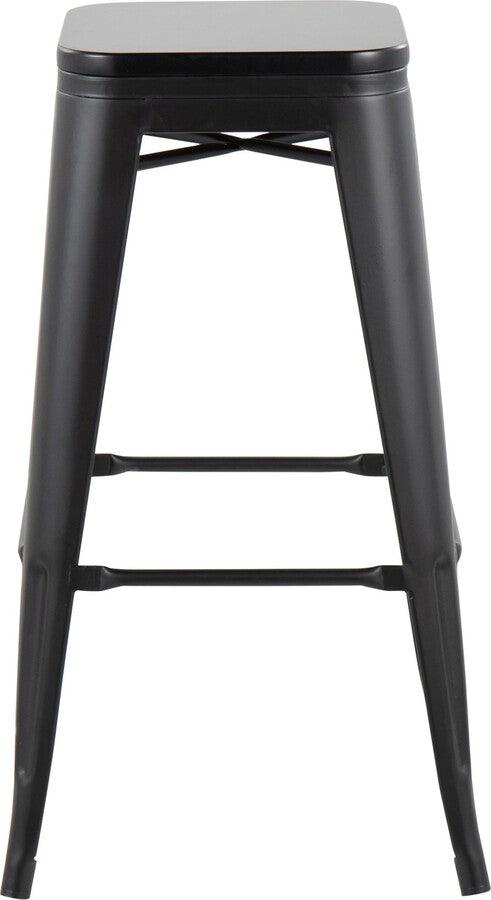Lumisource Barstools - Oregon Barstool In Black Steel & Black Wood (Set of 2)