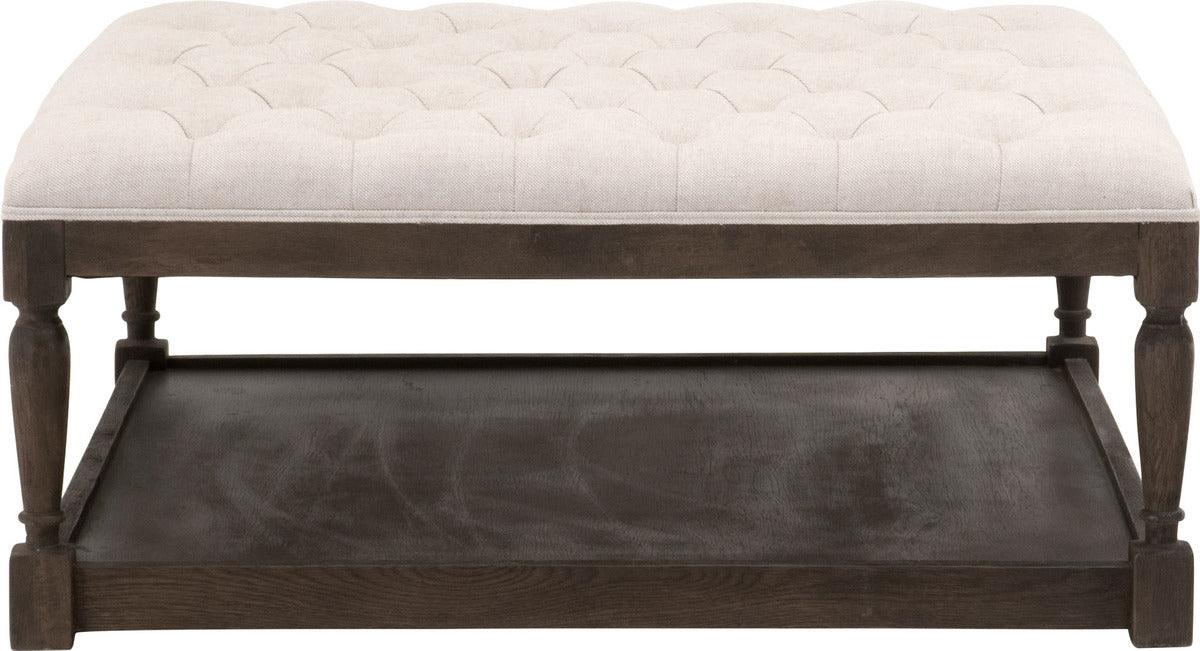 Essentials For Living Coffee Tables - Cambridge Square Upholstered Coffee Table Drift Matte Brown Oak G