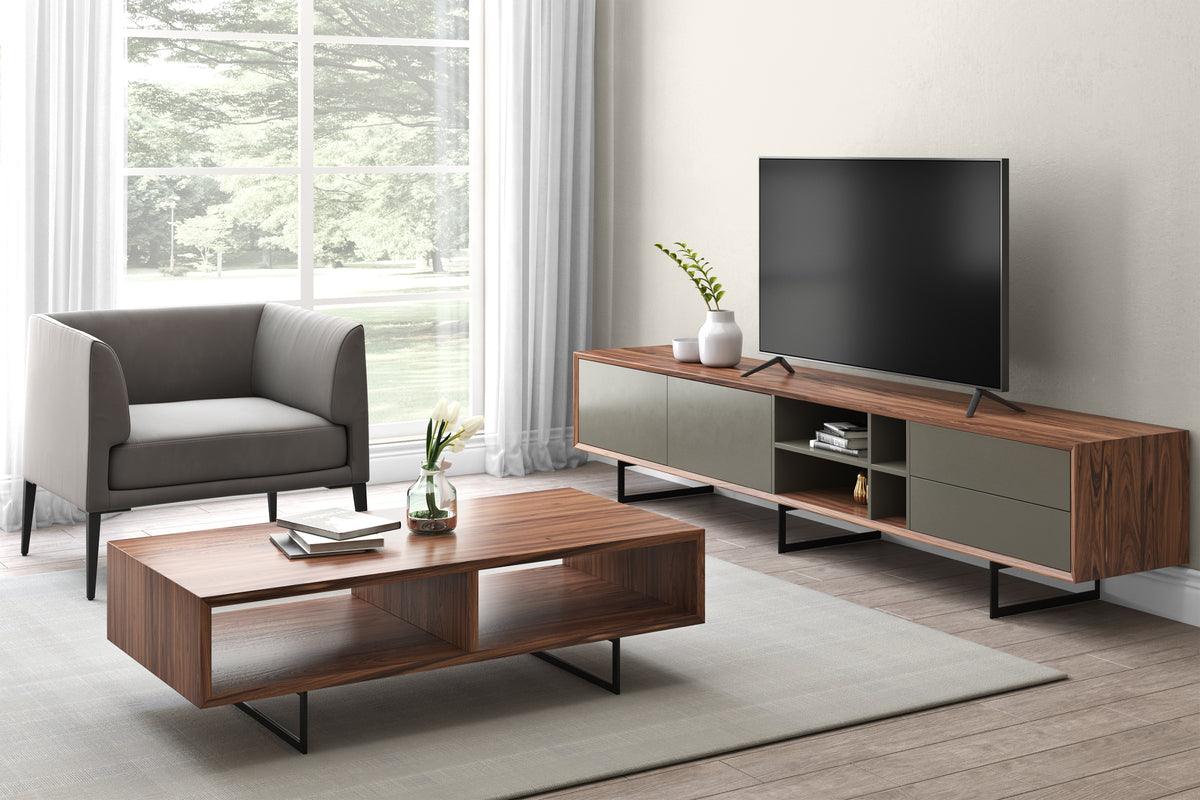 Euro Style TV & Media Units - Anderson 71" Media Stand Walnut & Dark Gray