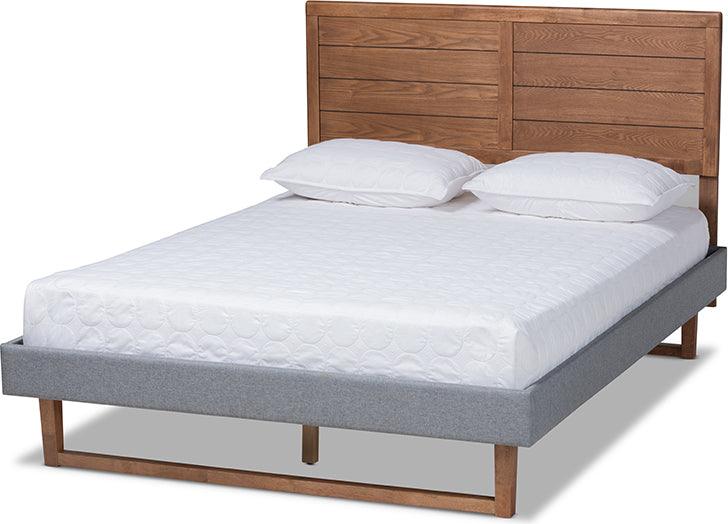 Wholesale Interiors Beds - Gabriela Full Bed Dark Gray & Ash walnut