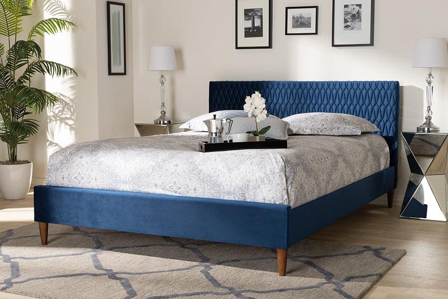 Wholesale Interiors Beds - Frida Queen Bed Navy Blue