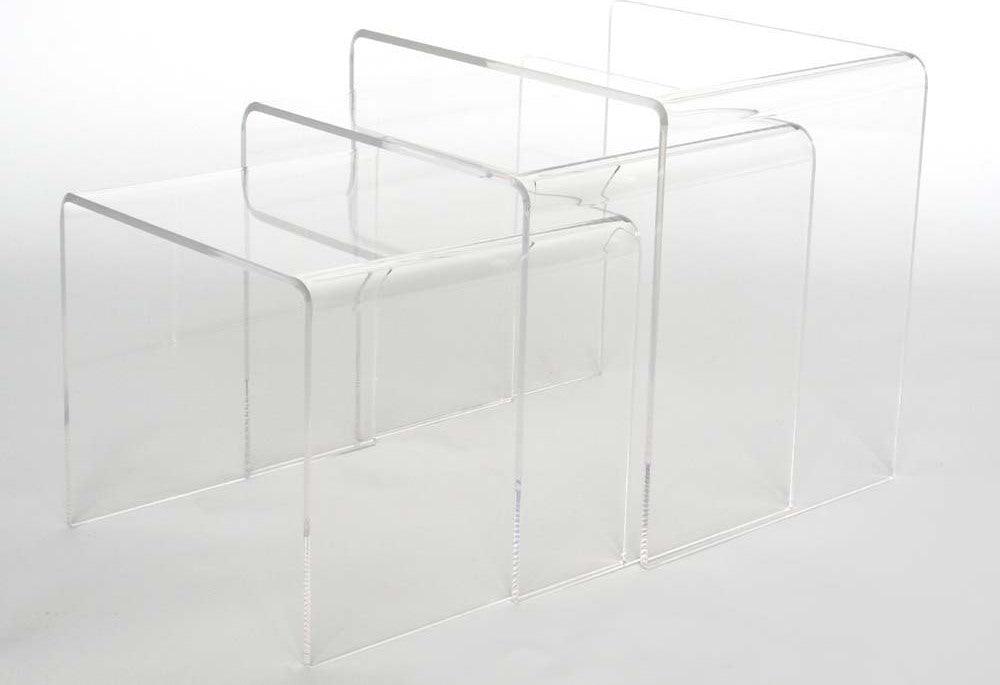 Wholesale Interiors Side & End Tables - Acrylic Nesting Table 3-Pc Table Set Display Stands