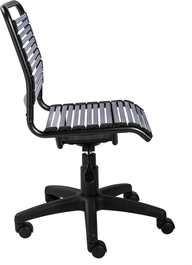 Euro Style Task Chairs - Allison Bungie Flat Low Back Office Chair Light Gray