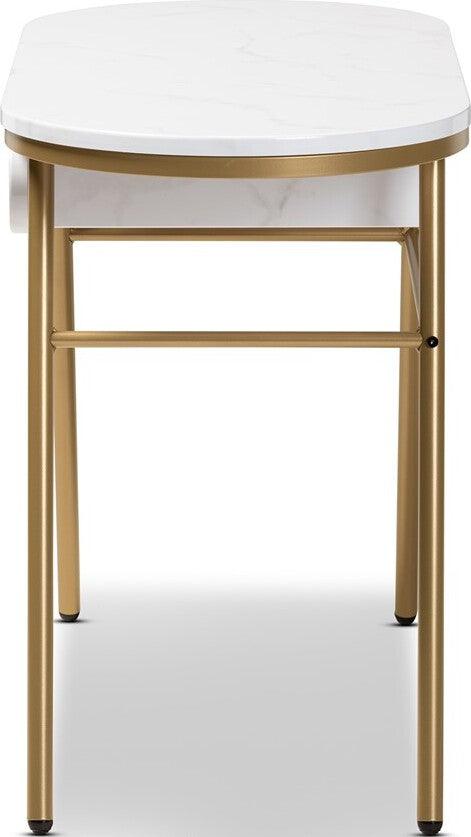 Wholesale Interiors Consoles - Mabel Console Table White & Gold