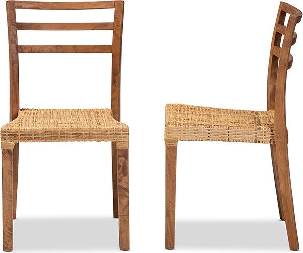 Wholesale Interiors Dining Chairs - Arthur Mid-Century Modern Walnut Brown 2-Piece Dining Chair Set