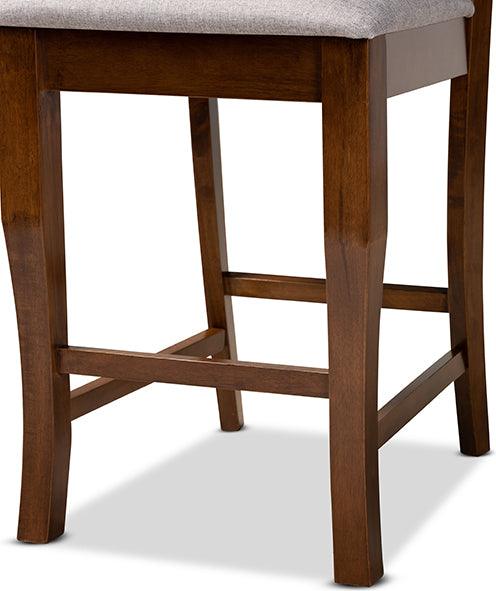 Wholesale Interiors Barstools - Nisa Bar Stool Gray & Walnut Brown (Set of 2)