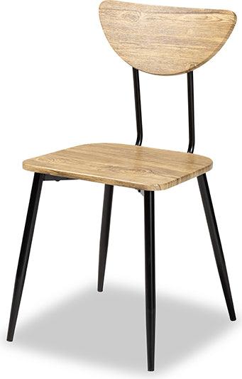 Wholesale Interiors Dining Sets - Gianetta Oak Brown Finished Wood and Black Metal 5-Piece Dining Set