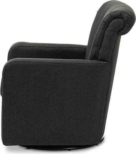 Wholesale Interiors Accent Chairs - Rayner Modern And Contemporary Grey Fabric Upholstered Swivel Chair