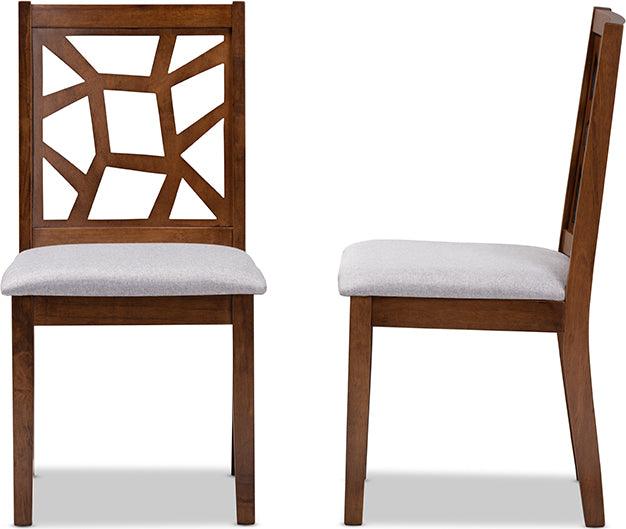 Wholesale Interiors Dining Chairs - Abilene Mid-Century Grey & Walnut Brown Dining Chair Set of 2