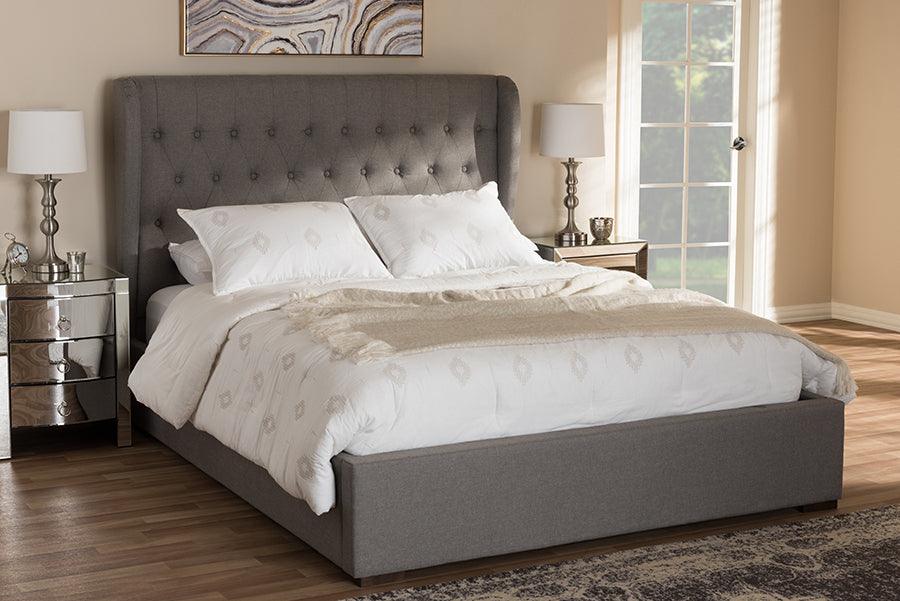 Wholesale Interiors Beds - Penelope Queen Bed Light Gray