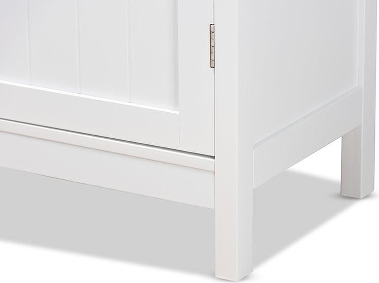 Wholesale Interiors Bathroom Vanity - Beltran Modern and Contemporary White Finished Wood Bathroom Storage Cabinet