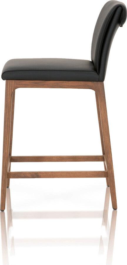 Essentials For Living Barstools - Alex Counter Stool Sable Top Grain Leather, Walnut