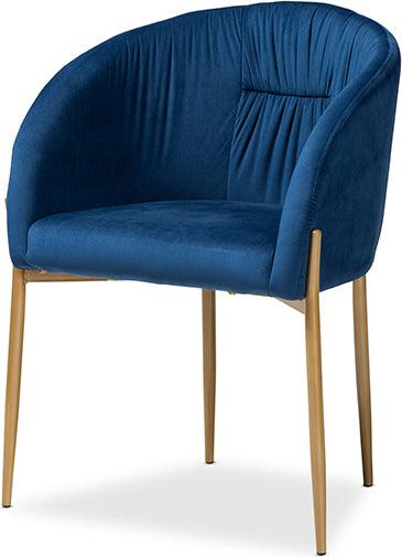 Wholesale Interiors Dining Chairs - Ballard Glamour Dining Chair Navy Blue & Gold