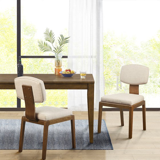 Olliix.com Dining Chairs - Armless Upholstered Dining Chair Set of 2 Tan