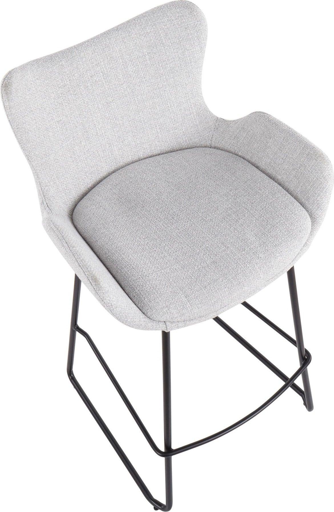 Lumisource Barstools - Tara Counter Stool (Set of 2) Black & Light Gray Noise
