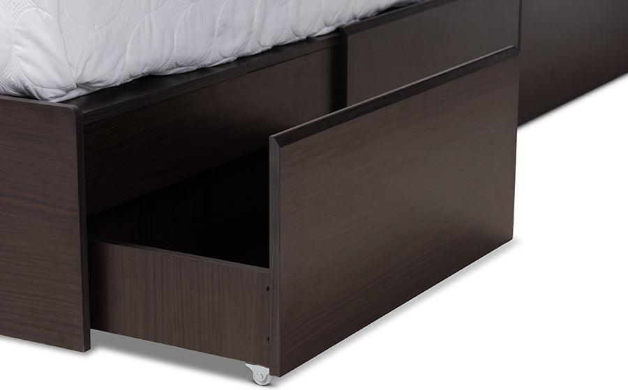 Wholesale Interiors Beds - Blaine Queen Storage Bed Dark brown