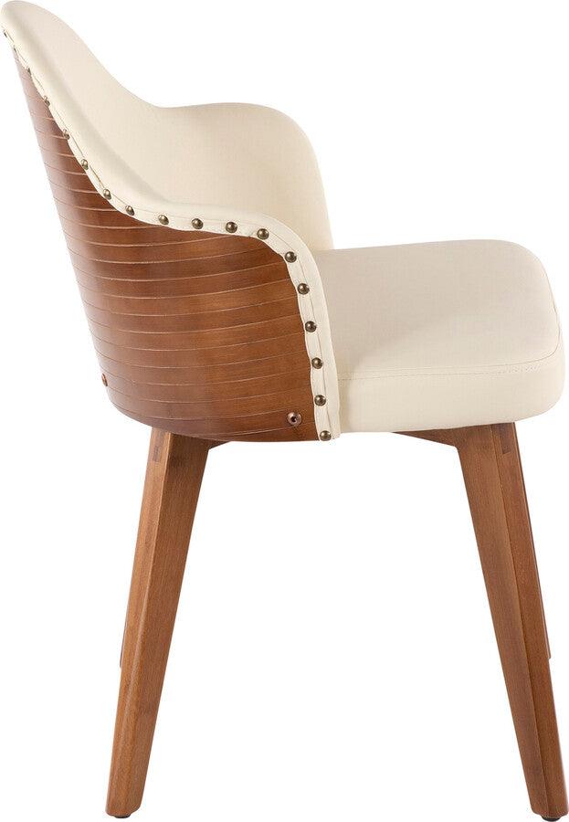Lumisource Dining Chairs - Ahoy Chair 30" Walnut Bamboo & Cream PU