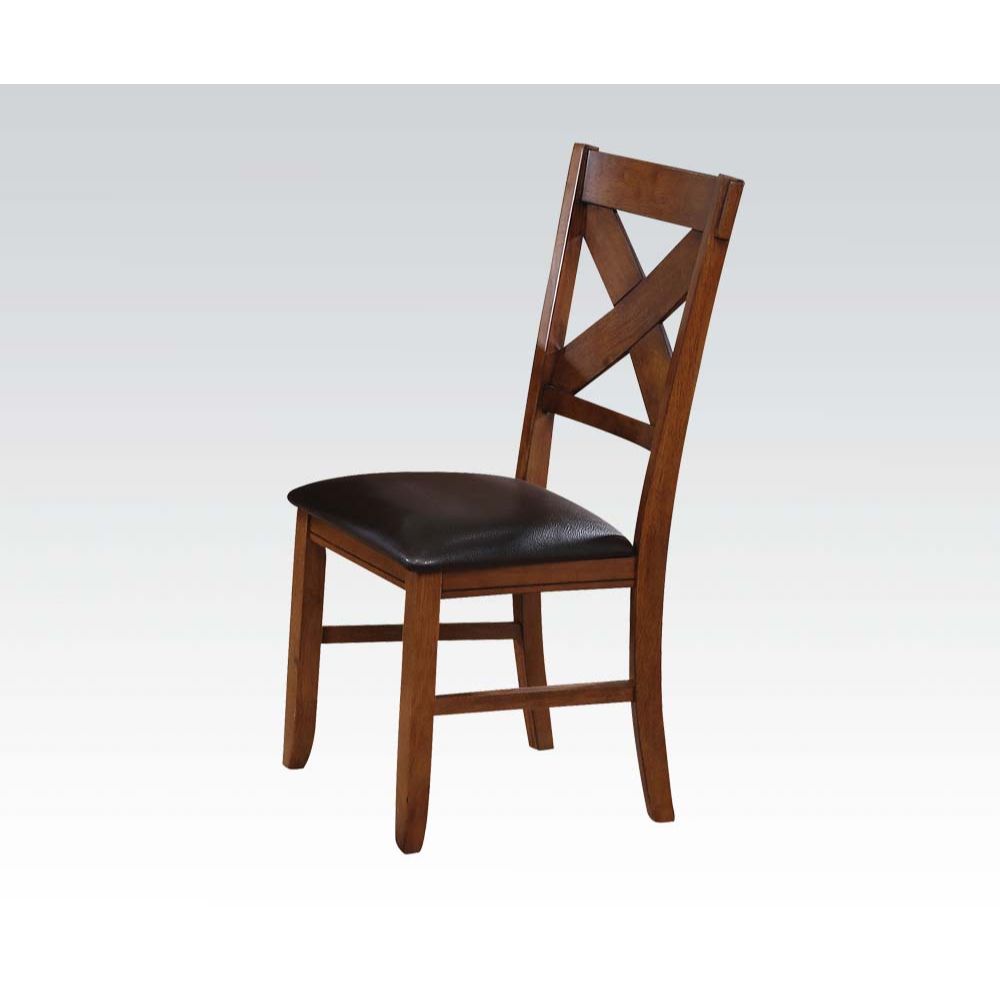 ACME Dining Chairs - ACME Apollo Side Chair (Set-2), Espresso PU & Walnut