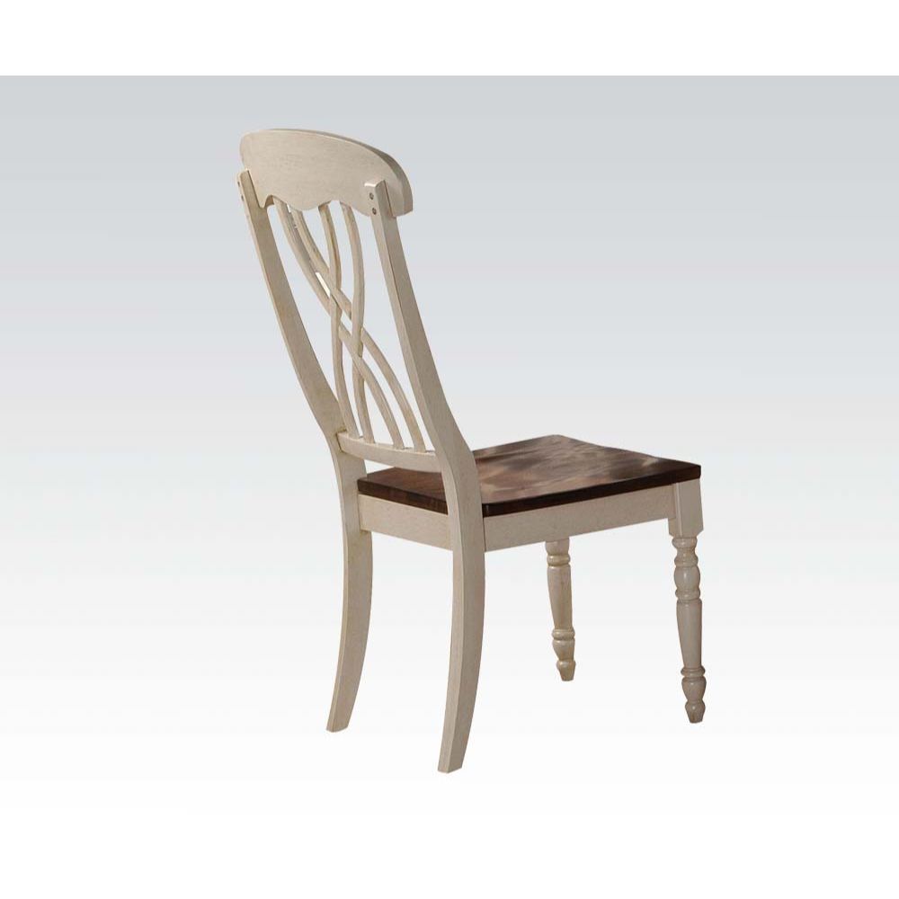 ACME Dining Chairs - ACME Dylan Side Chair (Set-2), Buttermilk & Oak