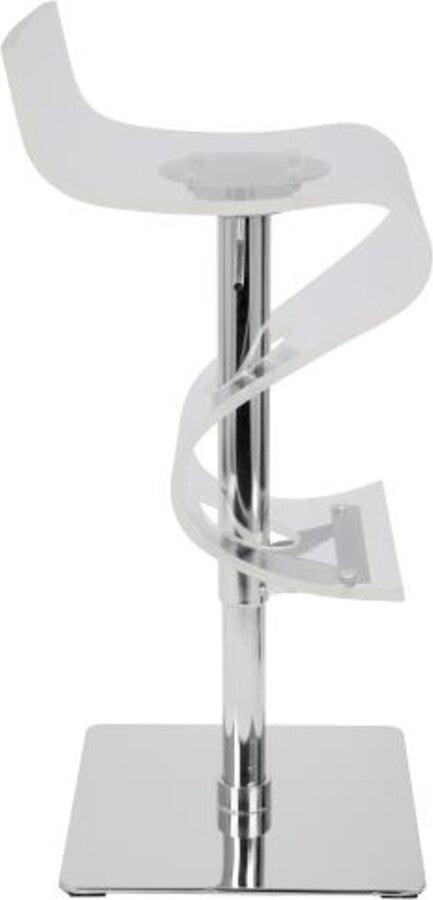 Lumisource Barstools - Viva Contemporary Adjustable Barstool with Swivel in Clear Acrylic