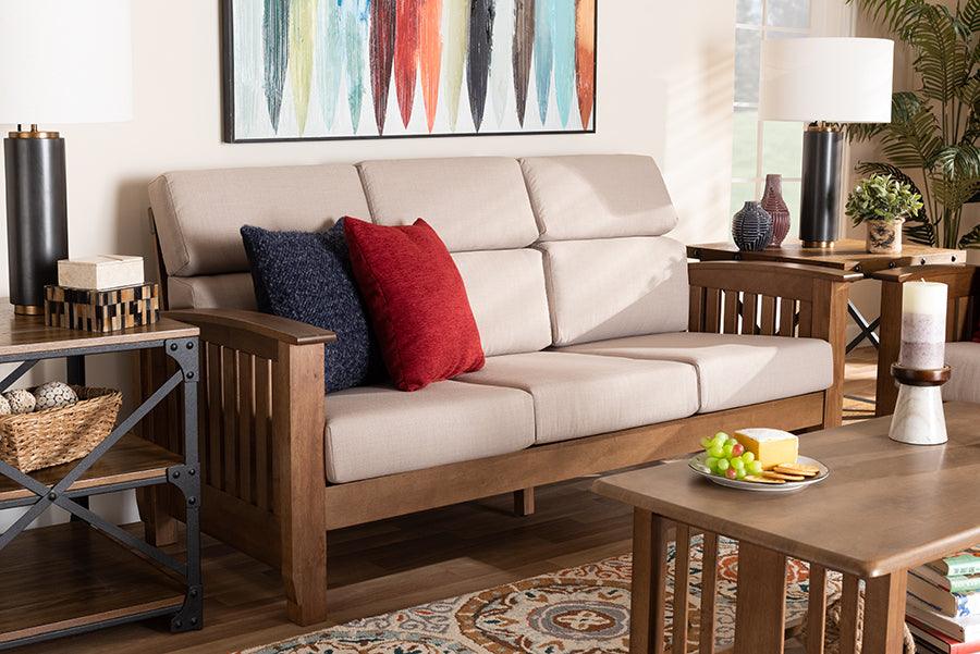 Wholesale Interiors Sofas & Couches - Charlotte Sofa Taupe & Walnut