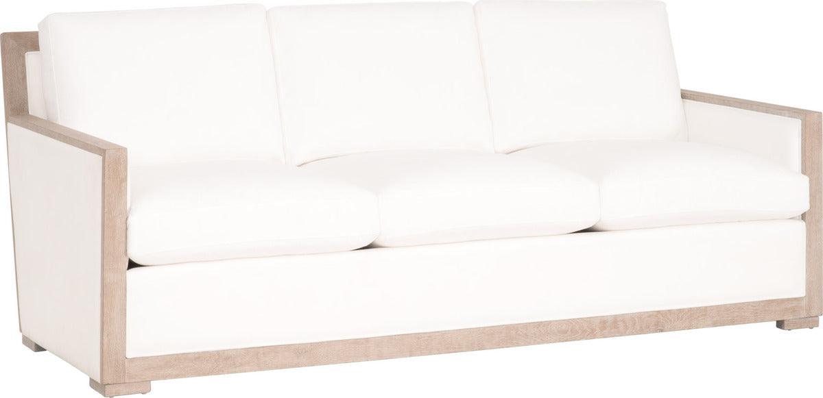 Essentials For Living Sofas & Couches - Manhattan 85" Wood Trim Sofa LiveSmart Peyton-Pearl, Natural Gray Oak