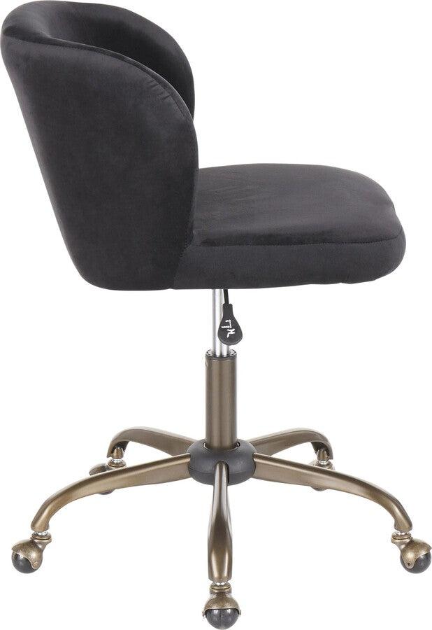 Lumisource Task Chairs - Fran Contemporary Task Chair in Black Velvet