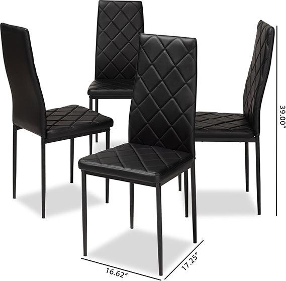 Wholesale Interiors Dining Chairs - Blaise Modern And Contemporary Black Faux Leather Upholstered Dining Chair (Set Of 4)