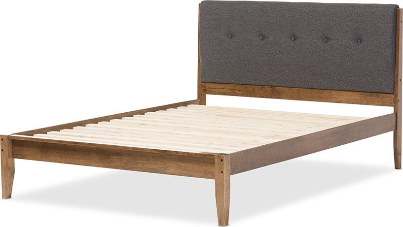 Wholesale Interiors Beds - Leyton King Bed Gray/Walnut Brown